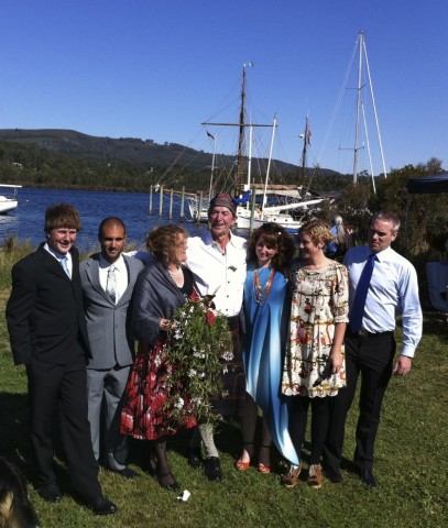 Local wedding at Franklin Marina Tasmania.
