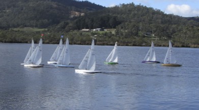 Local weekly "A" class radio controlled yachts sail at Franklin on rowing ways